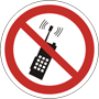 Do not use mobile phone or portable walkie safety sign