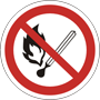 No open fire safety sign